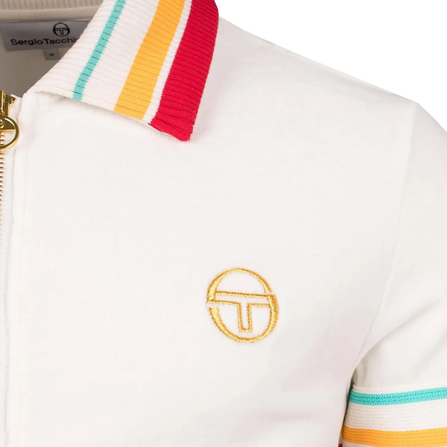 Sergio Tacchini Slice Velour Track Top Jacket Gardenia/Gold