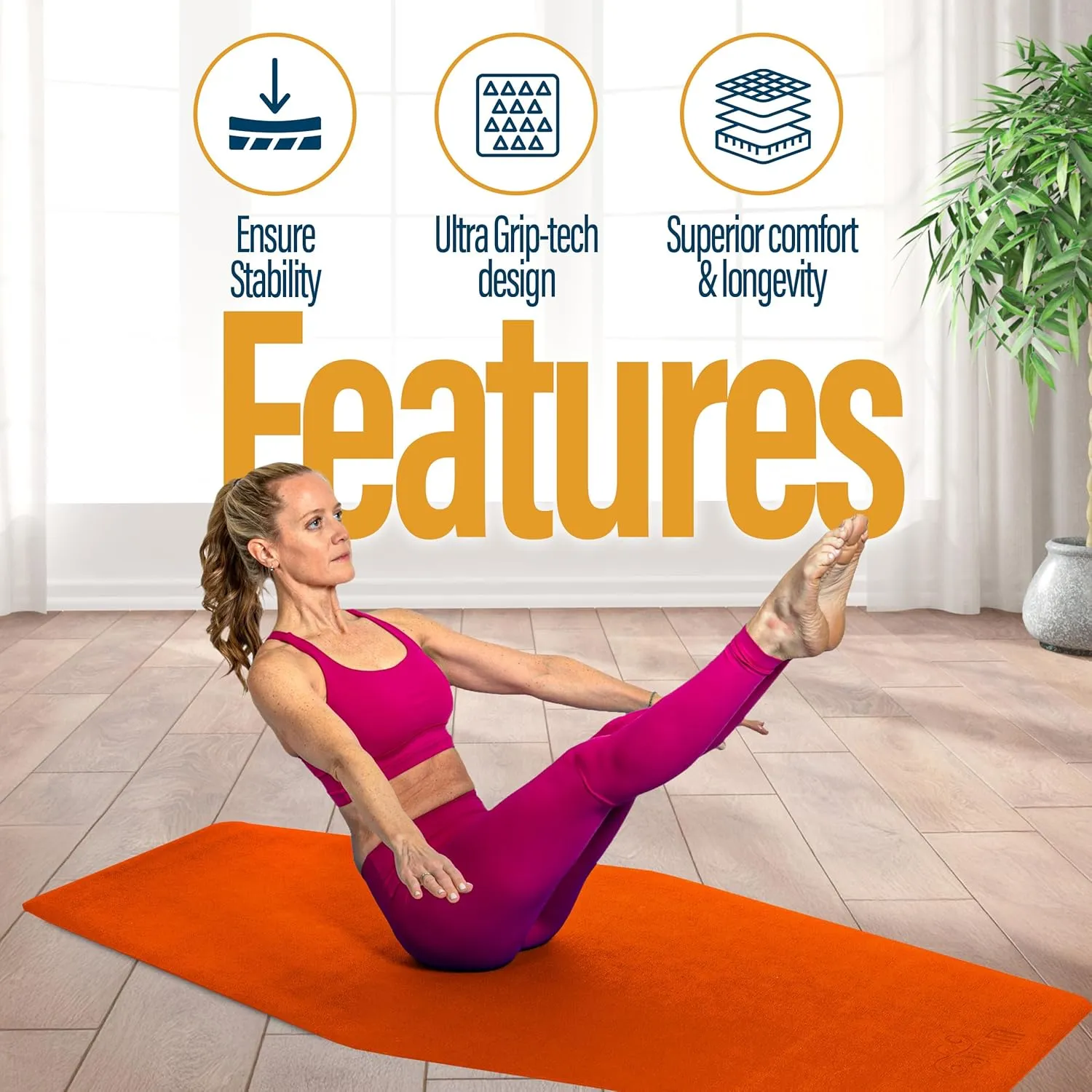 Shanti Diamond Series Yoga Mat, Premium Quality, Thick Practical design, Hot Yoga, Pilates, Stretching, Meditation, Exercise, Home practice and more.