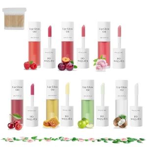 Shiftalter Lip Glow Oil - For Lush,Historicg Lip Glow Oil,Hydrated Lips With A Natural Glows,Sticky Long-Lasting Shiny Fruit Flavor Lipstain,Get The Waterproof Perfect Pout,0.1 Floz Hydrated (7-C)
