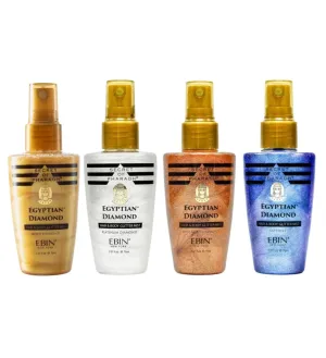 Shiny Glitter Spray for Hair & Body – Secret of Pharaoh Egyptian Diamond Rose Gold Bundle with Gold, Platinum & Sapphire Glitter Mist 2.37 Fl Oz by EBIN NEW YORK – Gift Set (4 Items)