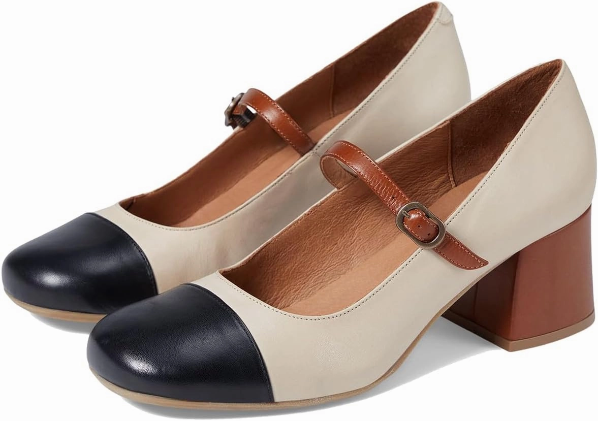 SHODENSE Women Rainbow Pumps Low Chunky Heel Mary Jane Shoes Square Cap Toe Ankle Strap Dress Pumps Two-Toned Mid Block Heel Mary Janes Lolita Shoes Multicolor Patchwork Office Wedding Party 4-11 M US