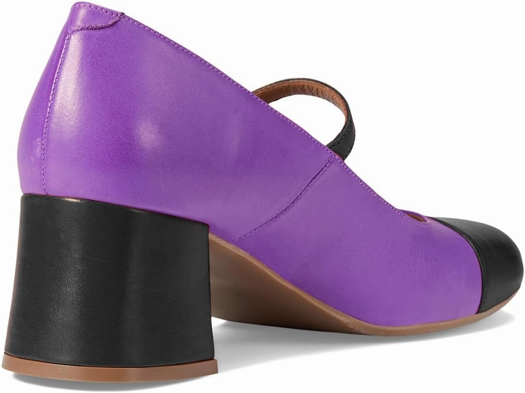 SHODENSE Women Rainbow Pumps Low Chunky Heel Mary Jane Shoes Square Cap Toe Ankle Strap Dress Pumps Two-Toned Mid Block Heel Mary Janes Lolita Shoes Multicolor Patchwork Office Wedding Party 4-11 M US