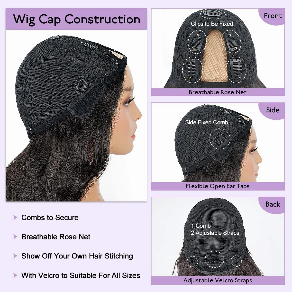 Short Wavy V Part Wigs For Black Women, Wear&Go Upgrade U Part Wig, Glueless Half Wig Heat Resistant Synthetic Hair Soft As Human Hair (24 Inch)