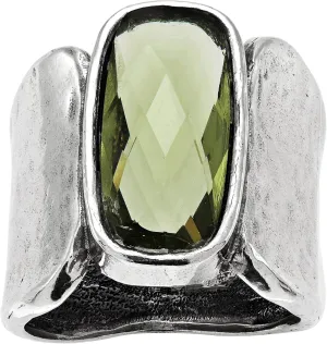 Silpada 'Zircon Token' Olive Green Cubic Zirconia Ring in Sterling Silver