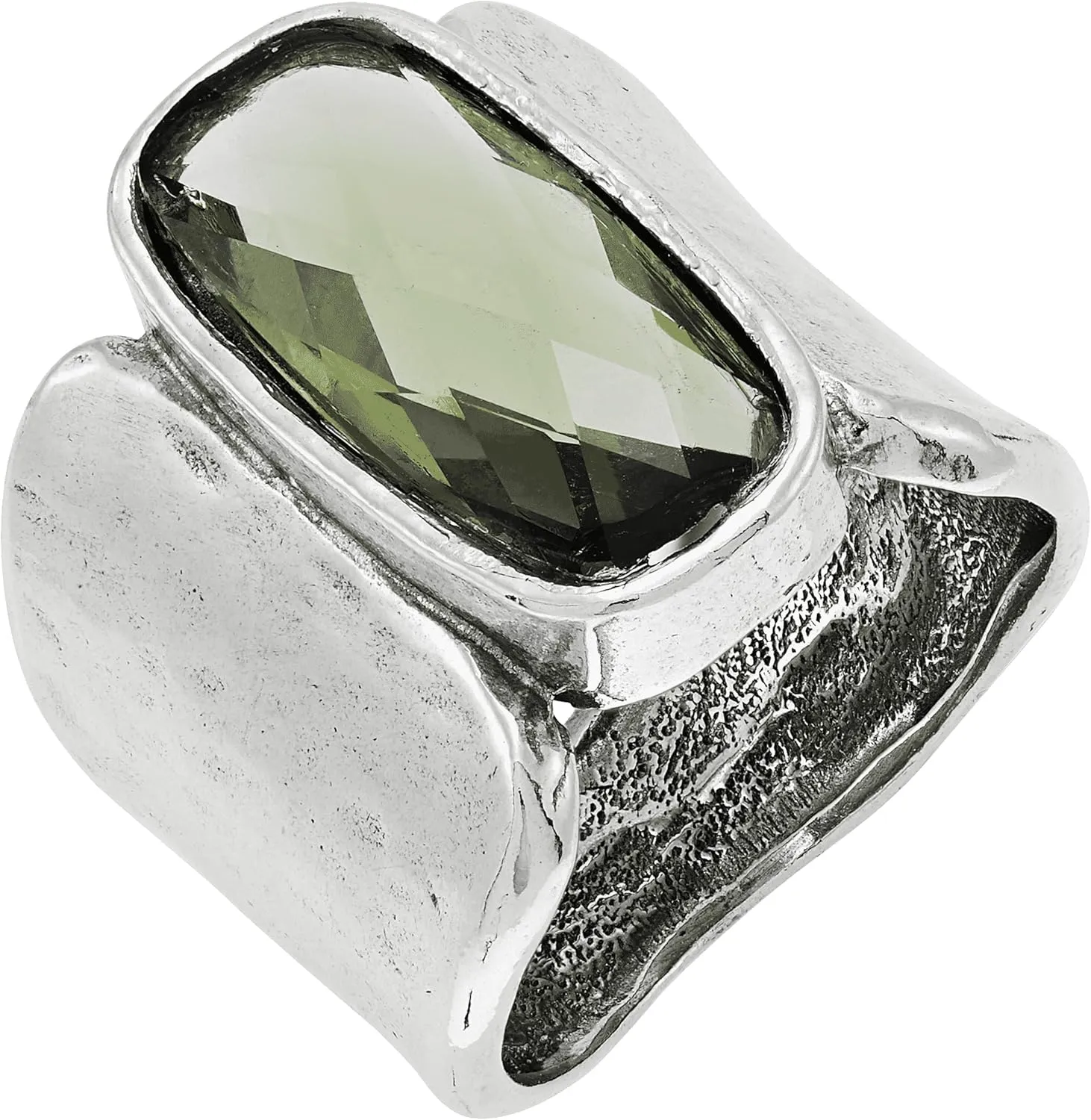 Silpada 'Zircon Token' Olive Green Cubic Zirconia Ring in Sterling Silver