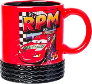 Silver Buffalo Disney Pixar Cars RPM Lightning McQueen 3D Sculpted Ceramic Mug