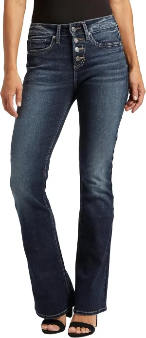 Silver Jeans Co. Women's Suki Mid Rise Curvy Fit Bootcut Jeans