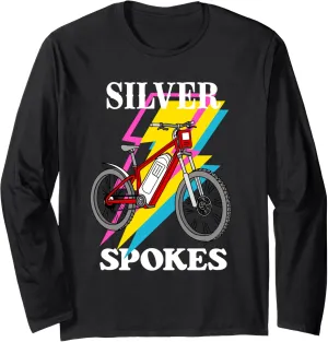 Silver Spokes E-Bike Riders Senior Group Cruising Style Long Sleeve T-Shirt