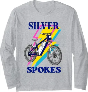 Silver Spokes E-Bike Riders Senior Group Cruising Style Long Sleeve T-Shirt