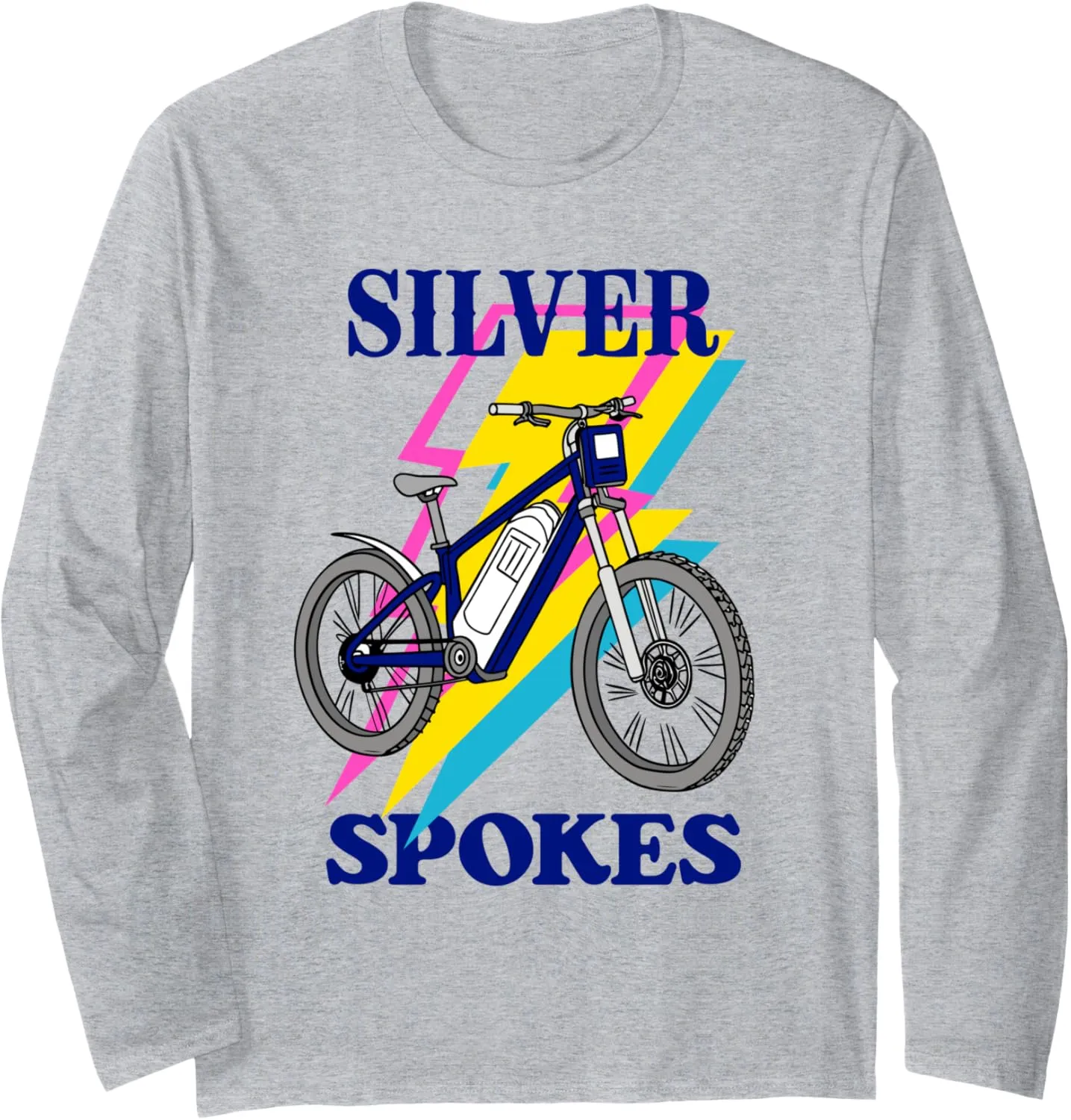 Silver Spokes E-Bike Riders Senior Group Cruising Style Long Sleeve T-Shirt