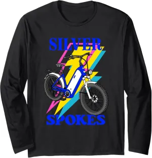 Silver Spokes E-Bike Riders Senior Group Cruising Style Long Sleeve T-Shirt