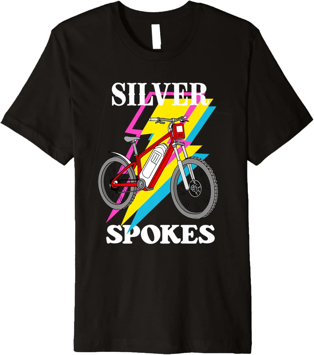 Silver Spokes E-Bike Riders Senior Group Cruising Style Premium T-Shirt