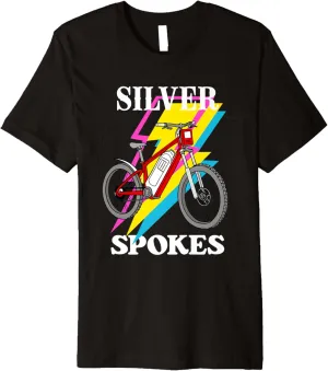 Silver Spokes E-Bike Riders Senior Group Cruising Style Premium T-Shirt