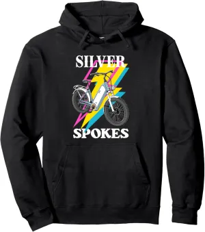 Silver Spokes E-Bike Riders Senior Group Cruising Style Pullover Hoodie