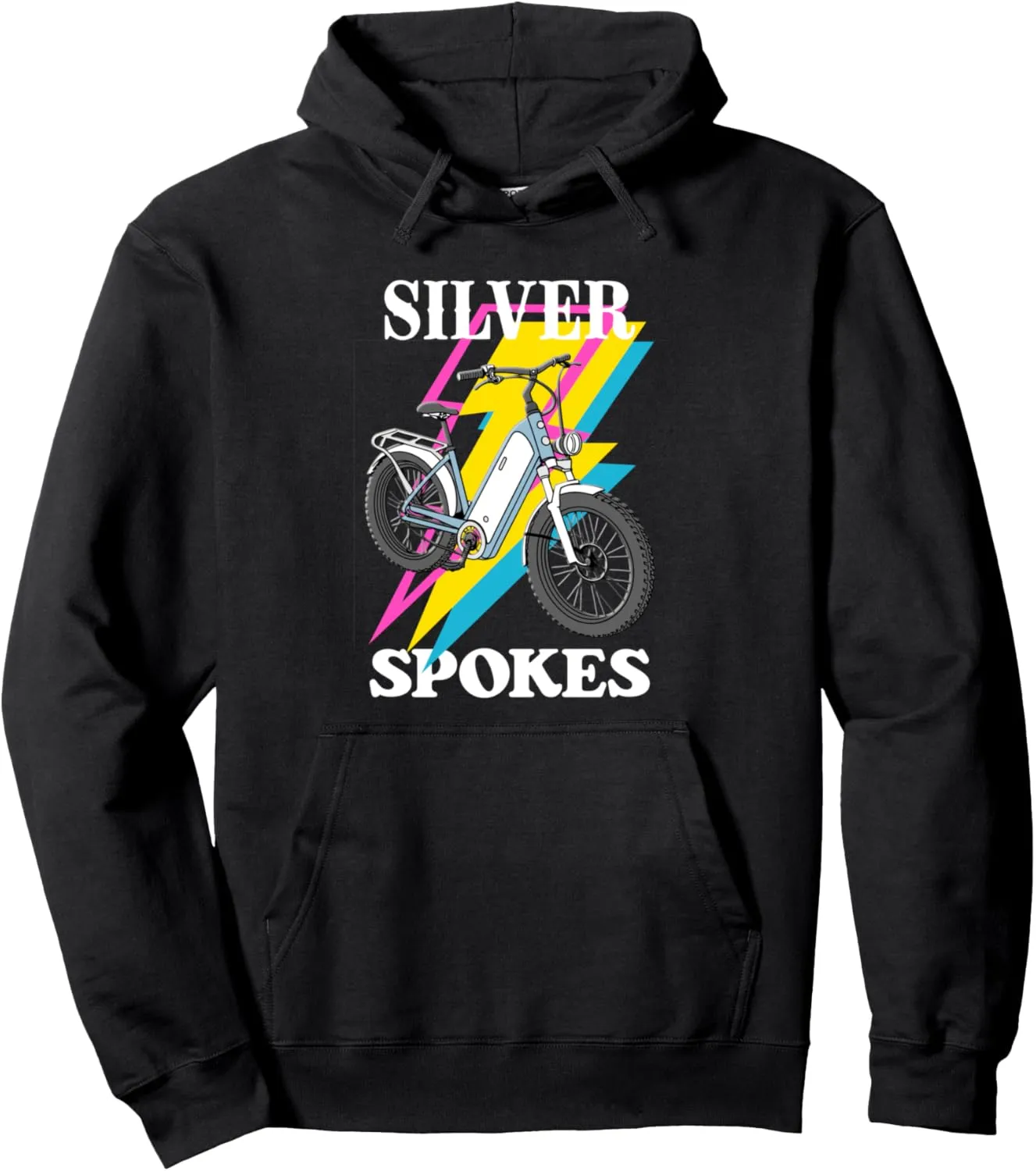 Silver Spokes E-Bike Riders Senior Group Cruising Style Pullover Hoodie