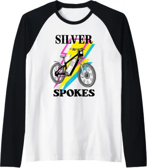 Silver Spokes E-Bike Riders Senior Group Cruising Style Raglan Baseball Tee