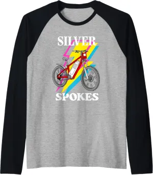 Silver Spokes E-Bike Riders Senior Group Cruising Style Raglan Baseball Tee