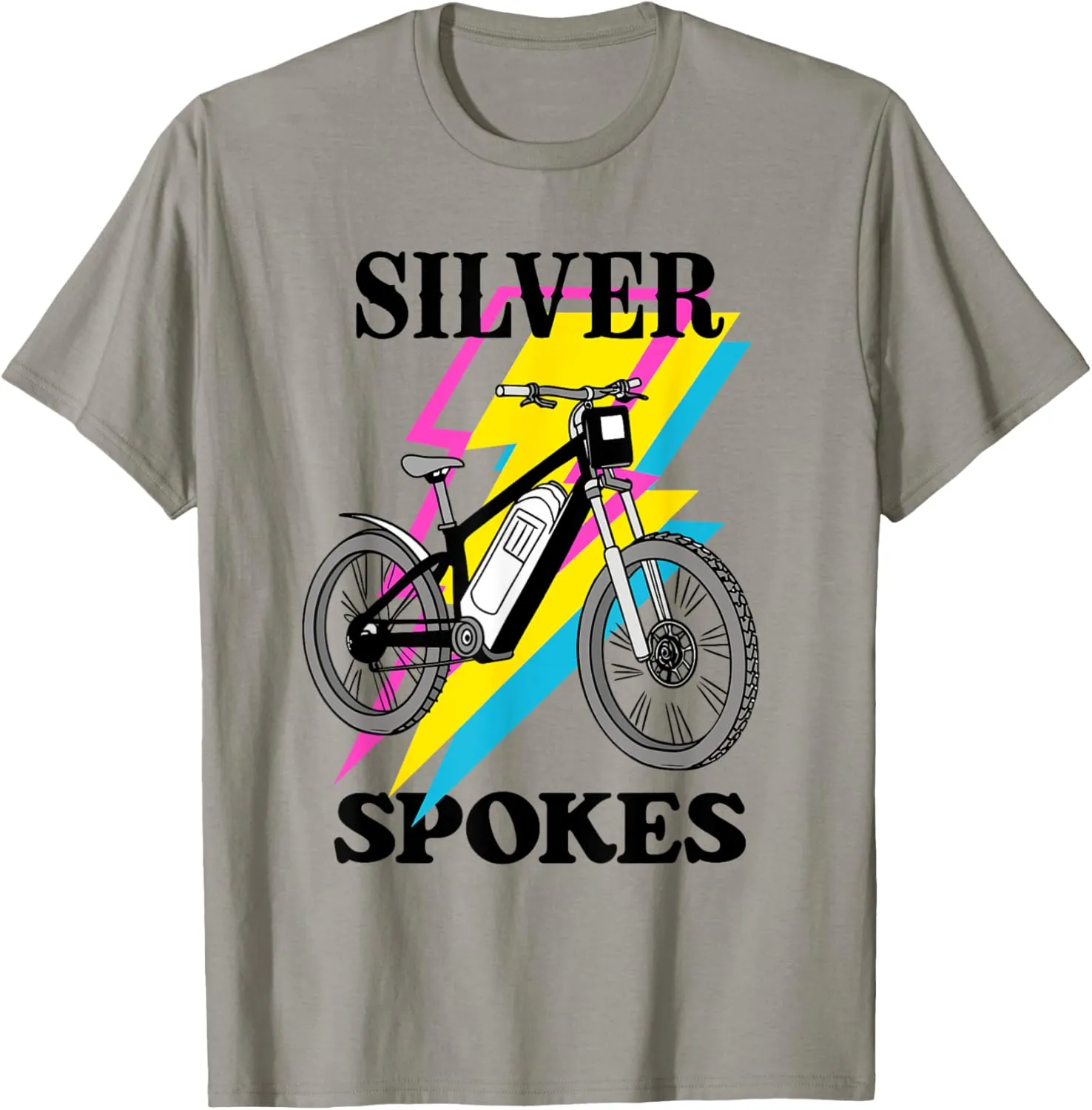 Silver Spokes E-Bike Riders Senior Group Cruising Style T-Shirt