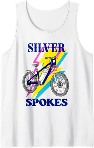 Silver Spokes E-Bike Riders Senior Group Cruising Style Tank Top