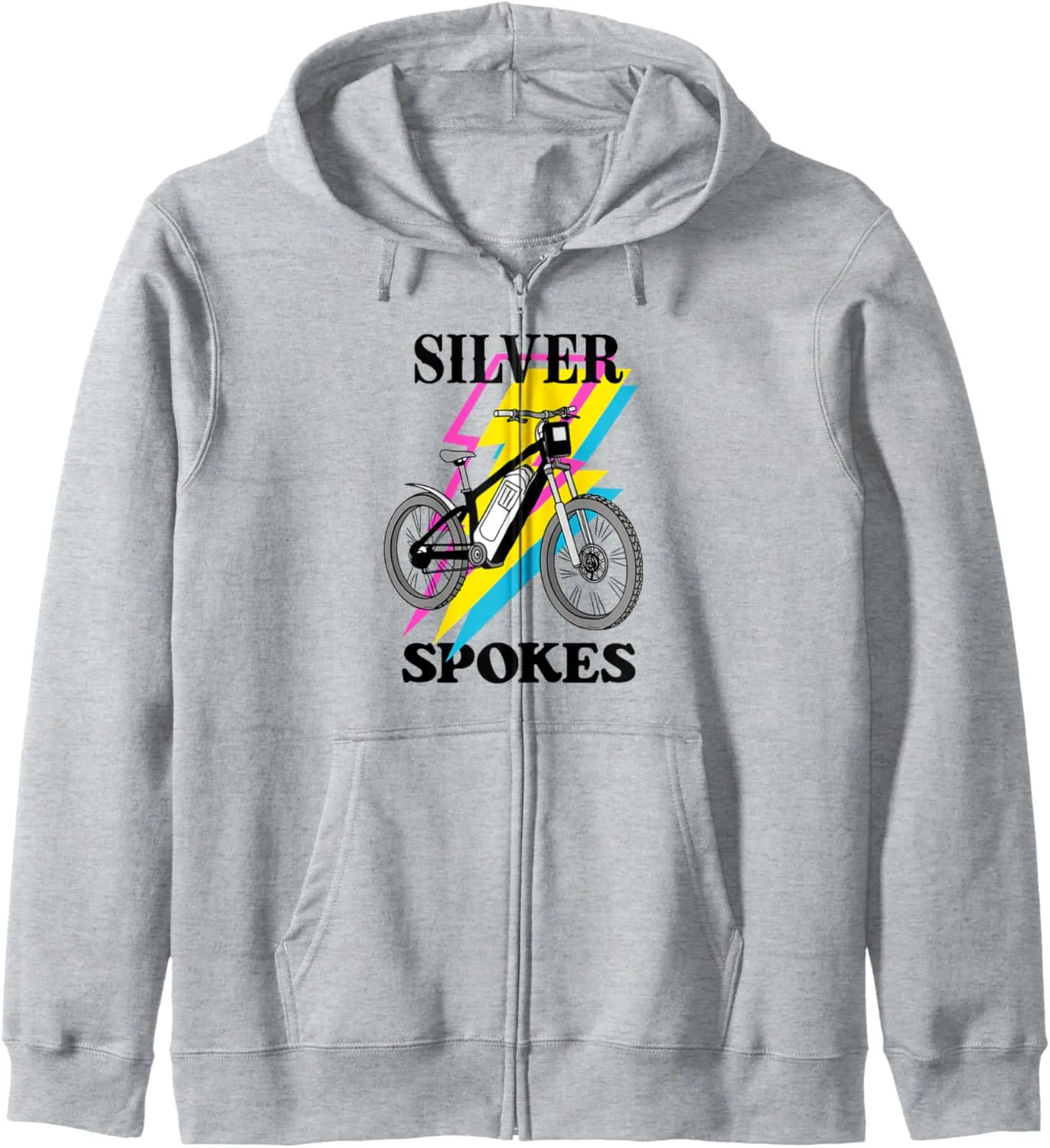 Silver Spokes E-Bike Riders Senior Group Cruising Style Zip Hoodie