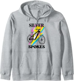 Silver Spokes E-Bike Riders Senior Group Cruising Style Zip Hoodie