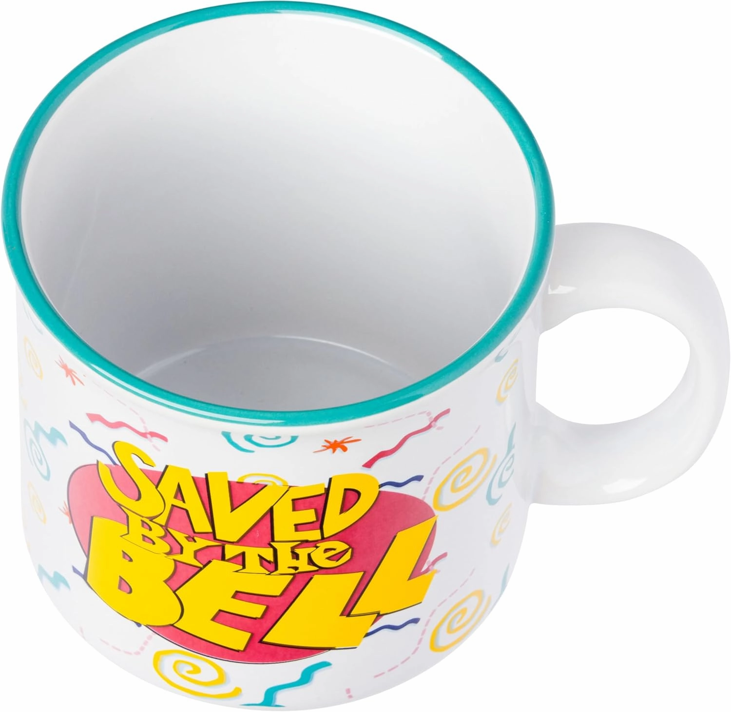 Silver Buffalo Saved By The Bell Retro Pattern 20oz Ceramic Camper Mug