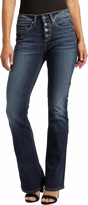 Silver Jeans Co. Women's Suki Mid Rise Curvy Fit Bootcut Jeans