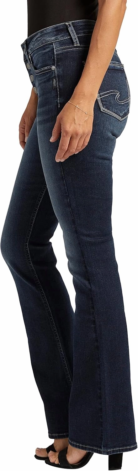 Silver Jeans Co. Women's Suki Mid Rise Curvy Fit Bootcut Jeans