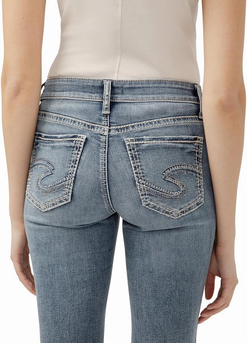 Silver Jeans Co. Women's Suki Mid Rise Curvy Fit Slim Bootcut Jeans - Legacy