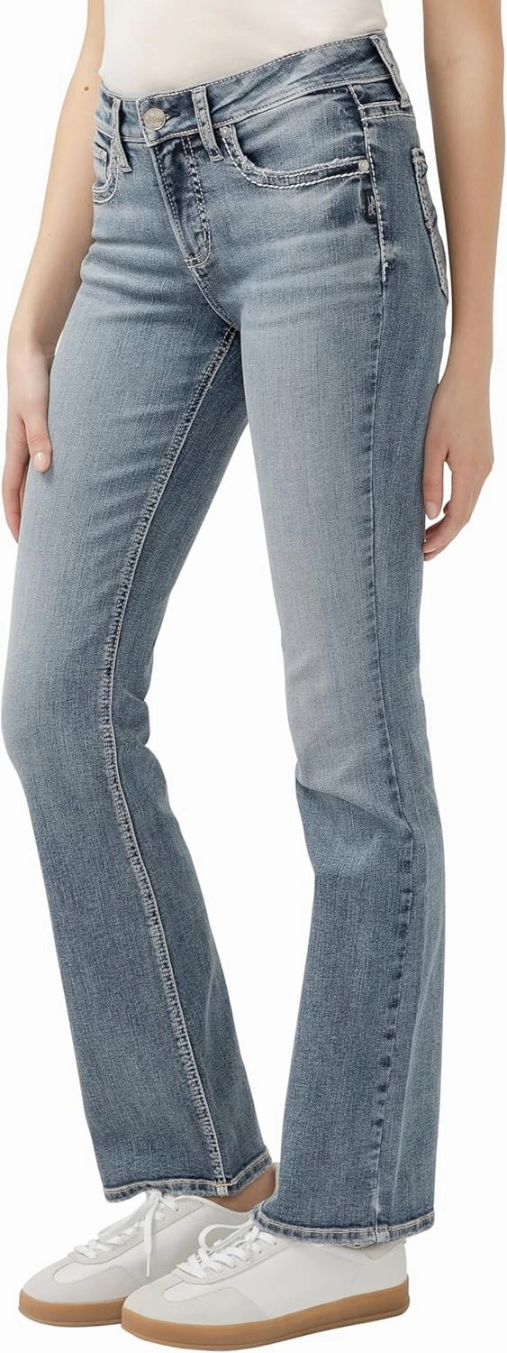 Silver Jeans Co. Women's Suki Mid Rise Curvy Fit Slim Bootcut Jeans - Legacy