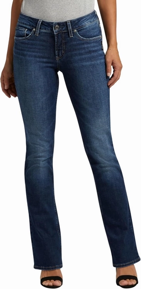 Silver Jeans Co. Women's Suki Mid Rise Curvy Fit Slim Bootcut Jeans - Legacy