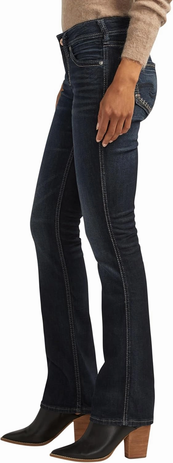 Silver Jeans Co. Women's Suki Mid Rise Curvy Fit Slim Bootcut Jeans - Legacy