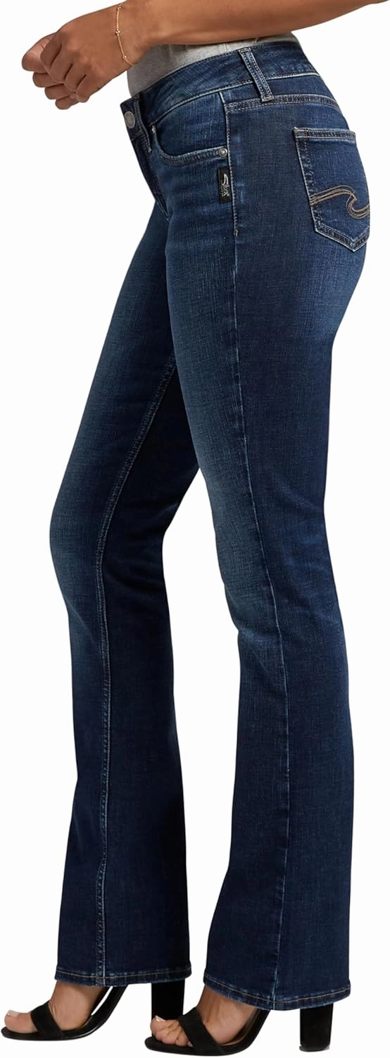 Silver Jeans Co. Women's Suki Mid Rise Curvy Fit Slim Bootcut Jeans - Legacy