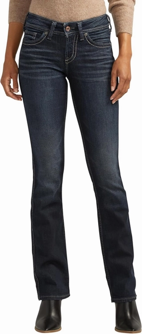 Silver Jeans Co. Women's Suki Mid Rise Curvy Fit Slim Bootcut Jeans - Legacy