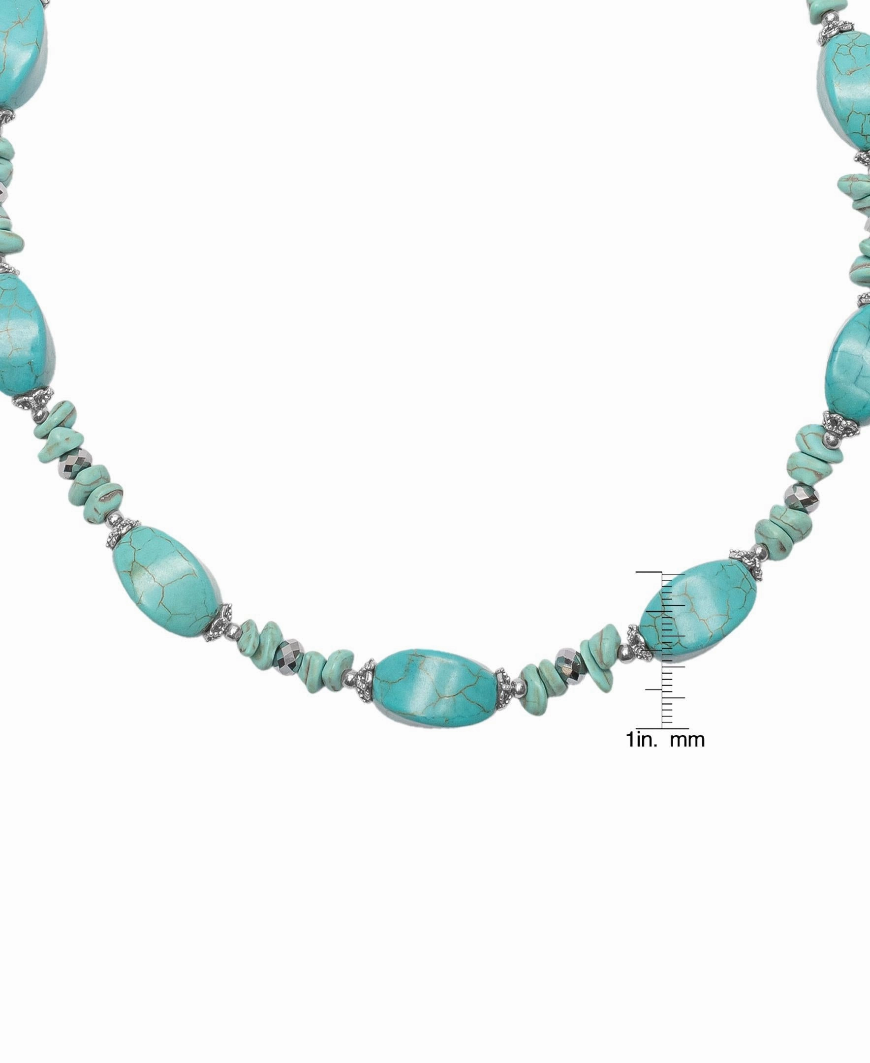 Silver Plated Bold Turquoise Dyed Howlite Necklace