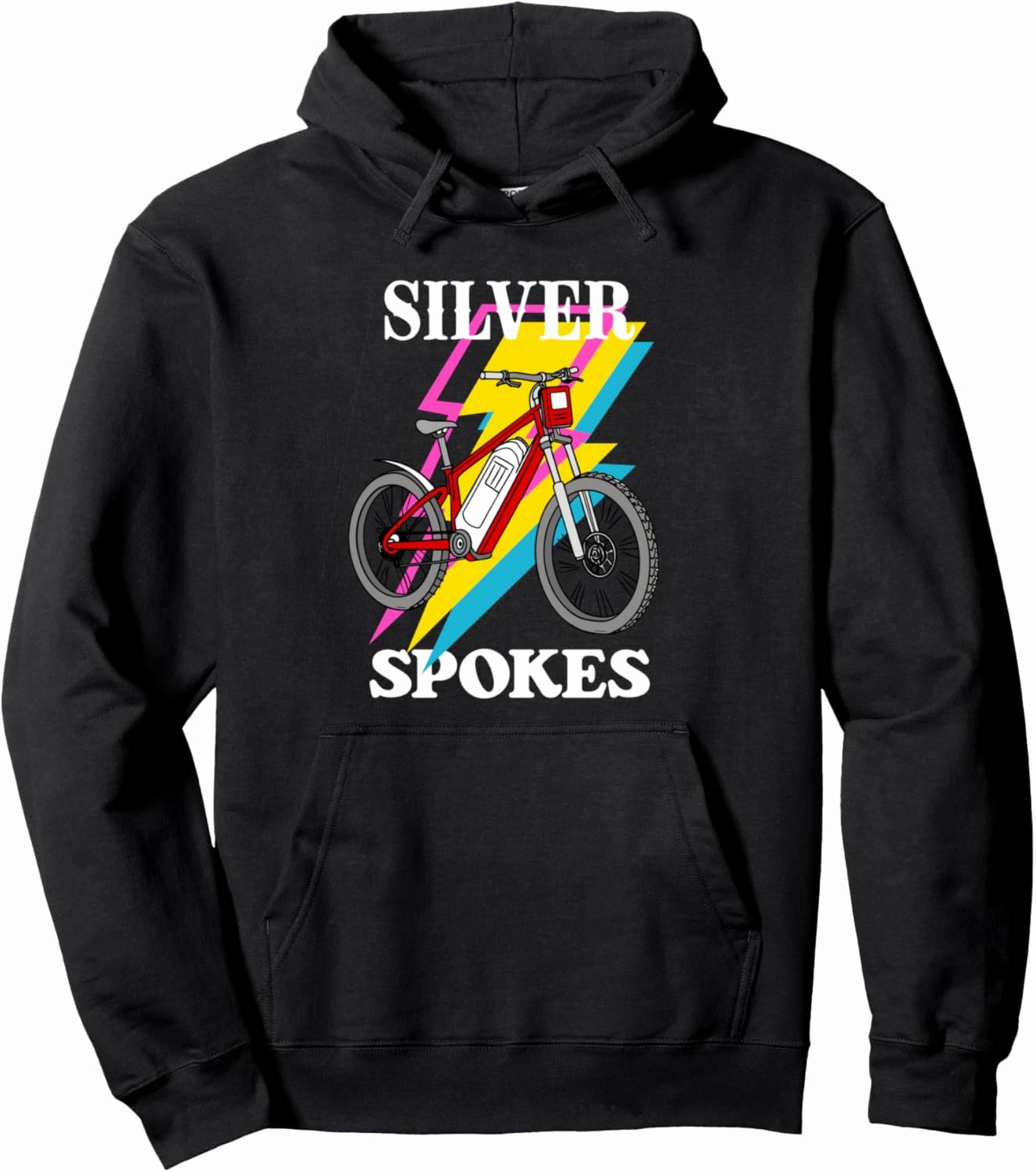 Silver Spokes E-Bike Riders Senior Group Cruising Style Pullover Hoodie