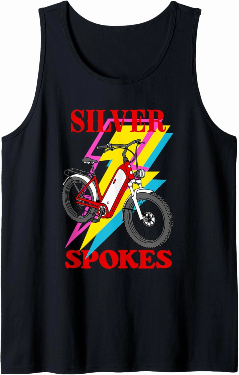 Silver Spokes E-Bike Riders Senior Group Cruising Style Tank Top