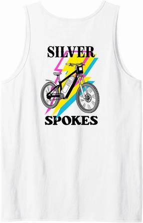 Silver Spokes E-Bike Riders Senior Group Cruising Style Tank Top