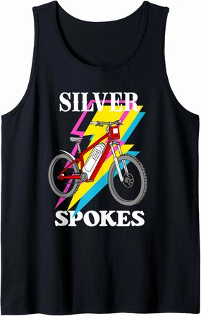 Silver Spokes E-Bike Riders Senior Group Cruising Style Tank Top
