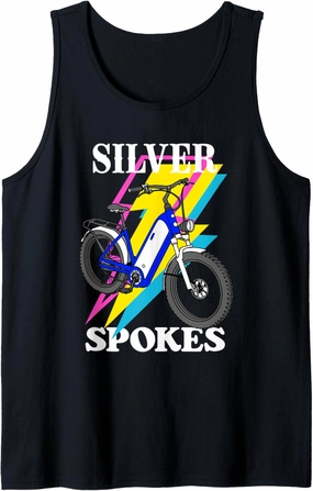 Silver Spokes E-Bike Riders Senior Group Cruising Style Tank Top