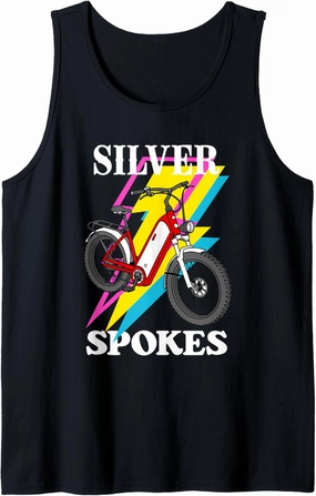 Silver Spokes E-Bike Riders Senior Group Cruising Style Tank Top