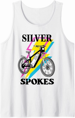 Silver Spokes E-Bike Riders Senior Group Cruising Style Tank Top
