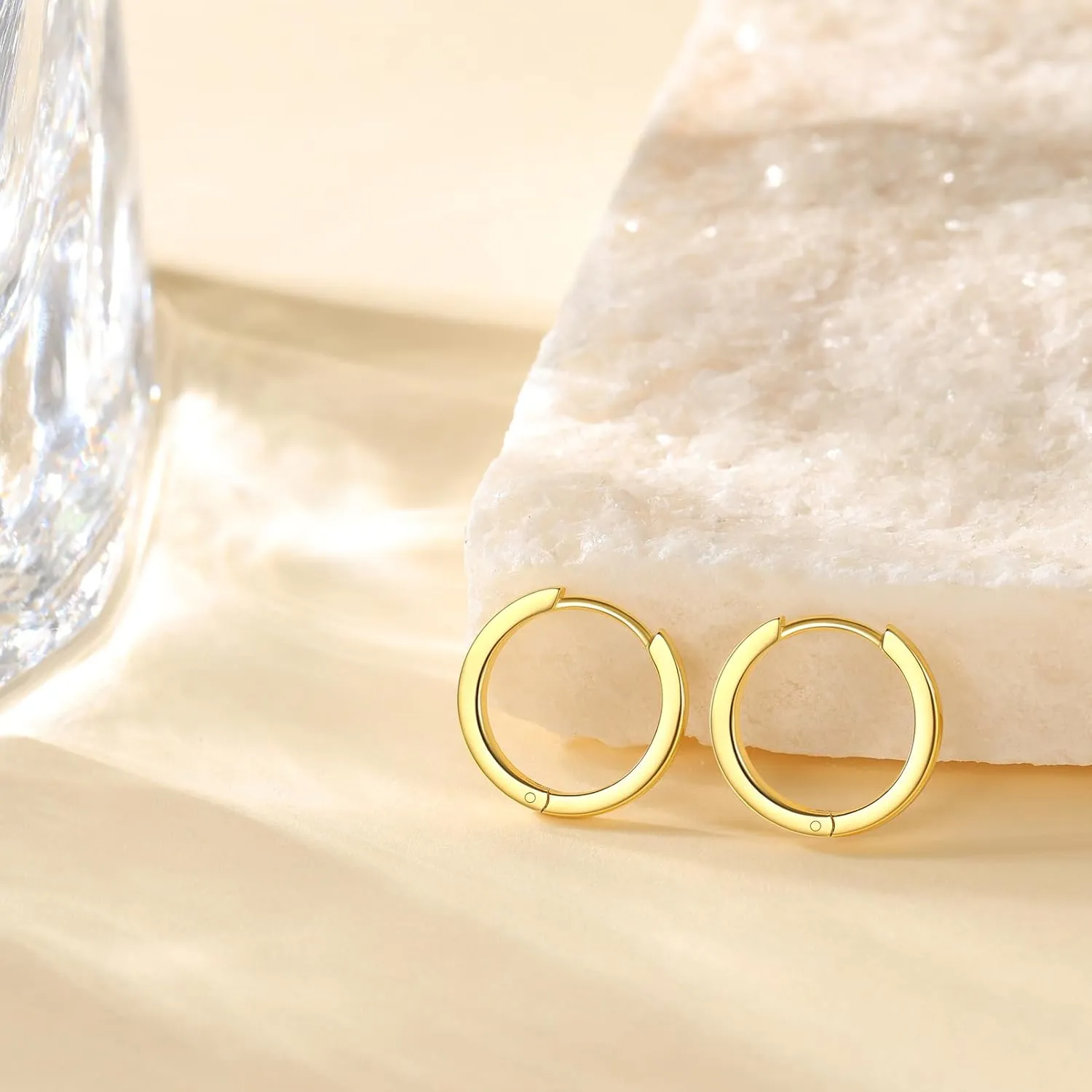 Silvora 925 Sterling Silver Small Hoop Earrings for Women Huggie Earrings Hypoallergenic Cartilage Earrings Tiny Hoops 6mm/8mm/10mm/12mm