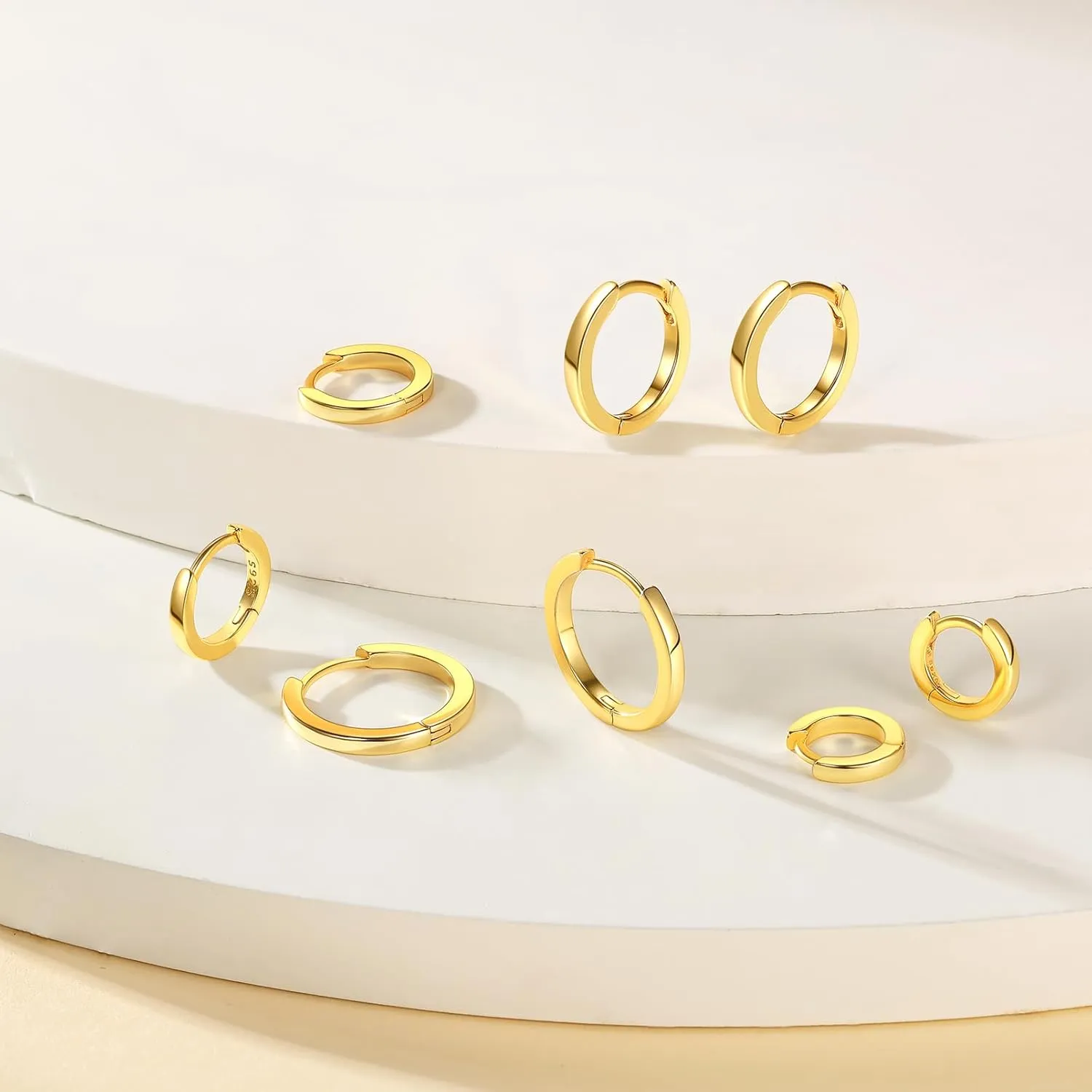 Silvora 925 Sterling Silver Small Hoop Earrings for Women Huggie Earrings Hypoallergenic Cartilage Earrings Tiny Hoops 6mm/8mm/10mm/12mm