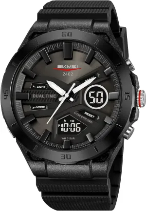 SKMEI Men's Waterproof Sports Watch with Dual Display Multifunction Chronograph Week Date Analog Digital for Outdoor