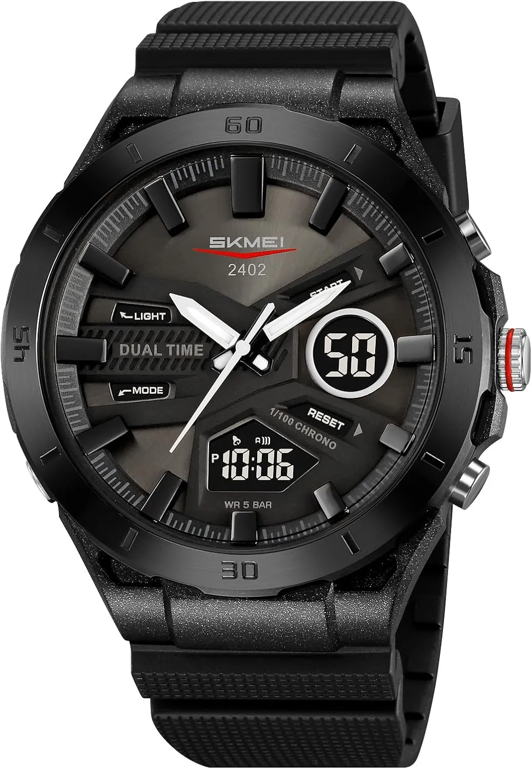 SKMEI Men's Waterproof Sports Watch with Dual Display Multifunction Chronograph Week Date Analog Digital for Outdoor