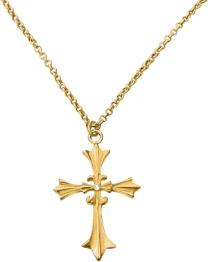 SLOW ROCKET Gothic Cross & Heart Pendant Necklace for Women and Men – Trendy Y2K Jewelry – Gold & Silver Toned – Bold Statement Gift