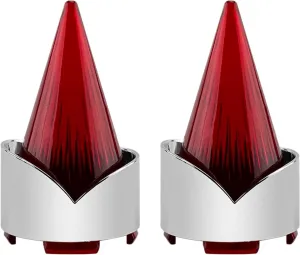 Smoke Bullet Turn Signal Light Lens Cover Fit for Harley Softail Street Glide Road Glide Fatboy Sportster Dyna De-luxe Bikes (Not for Sealed LED Harley Lights&Pancake-style Lens) (Chrome Red)