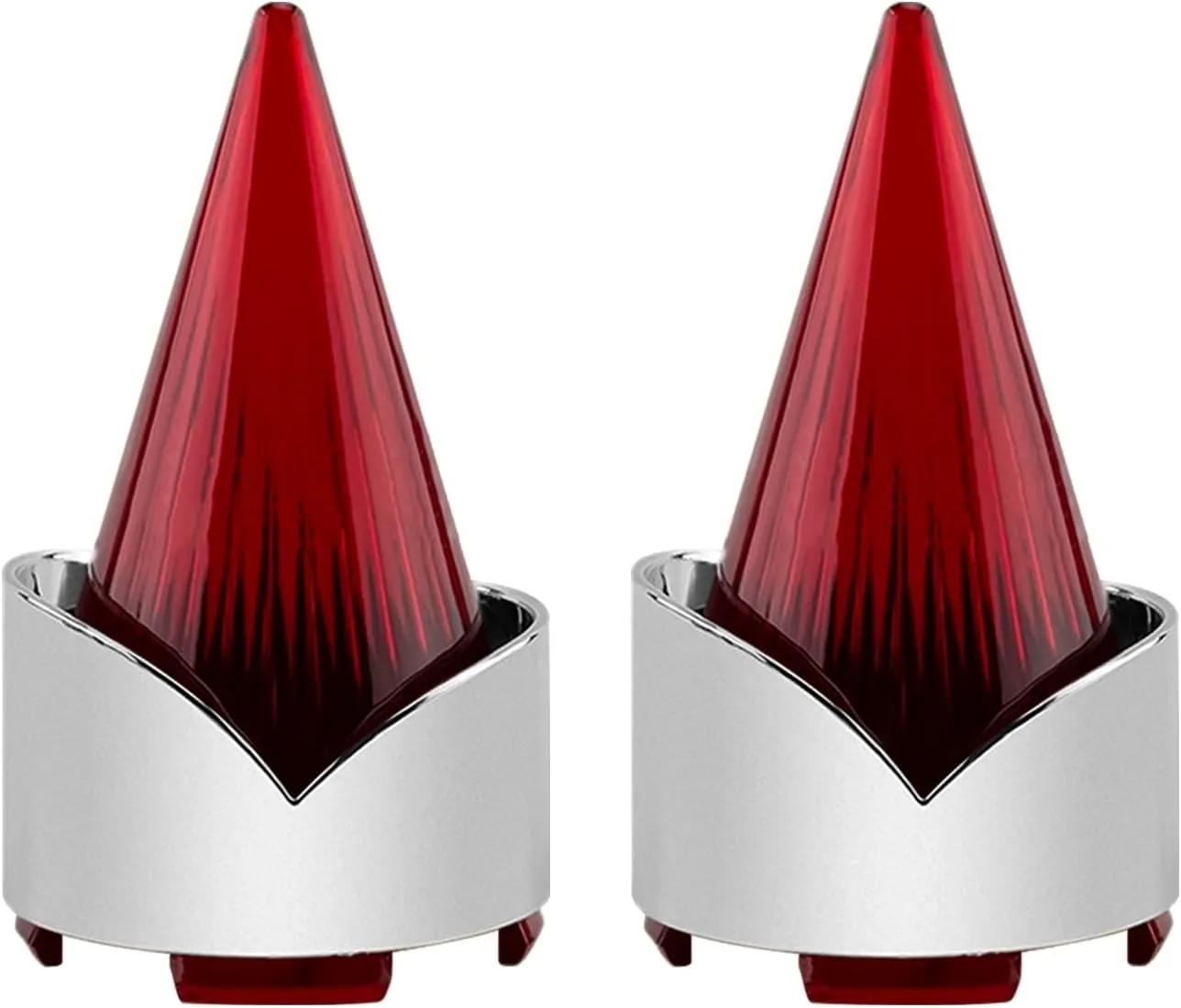 Smoke Bullet Turn Signal Light Lens Cover Fit for Harley Softail Street Glide Road Glide Fatboy Sportster Dyna De-luxe Bikes (Not for Sealed LED Harley Lights&Pancake-style Lens) (Chrome Red)