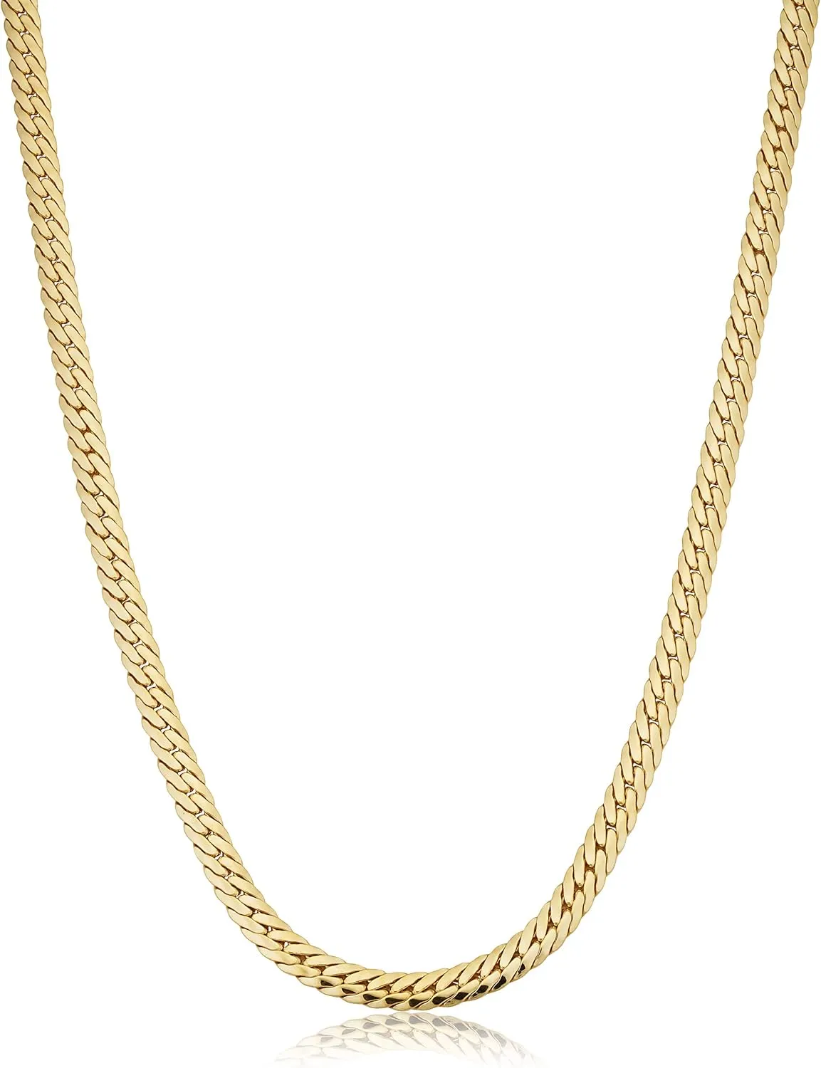 Solid 14k Yellow Gold Filled 4.8 mm Bombay Curb Chain Necklace for Men and Women (16, 18 or 20 inch)